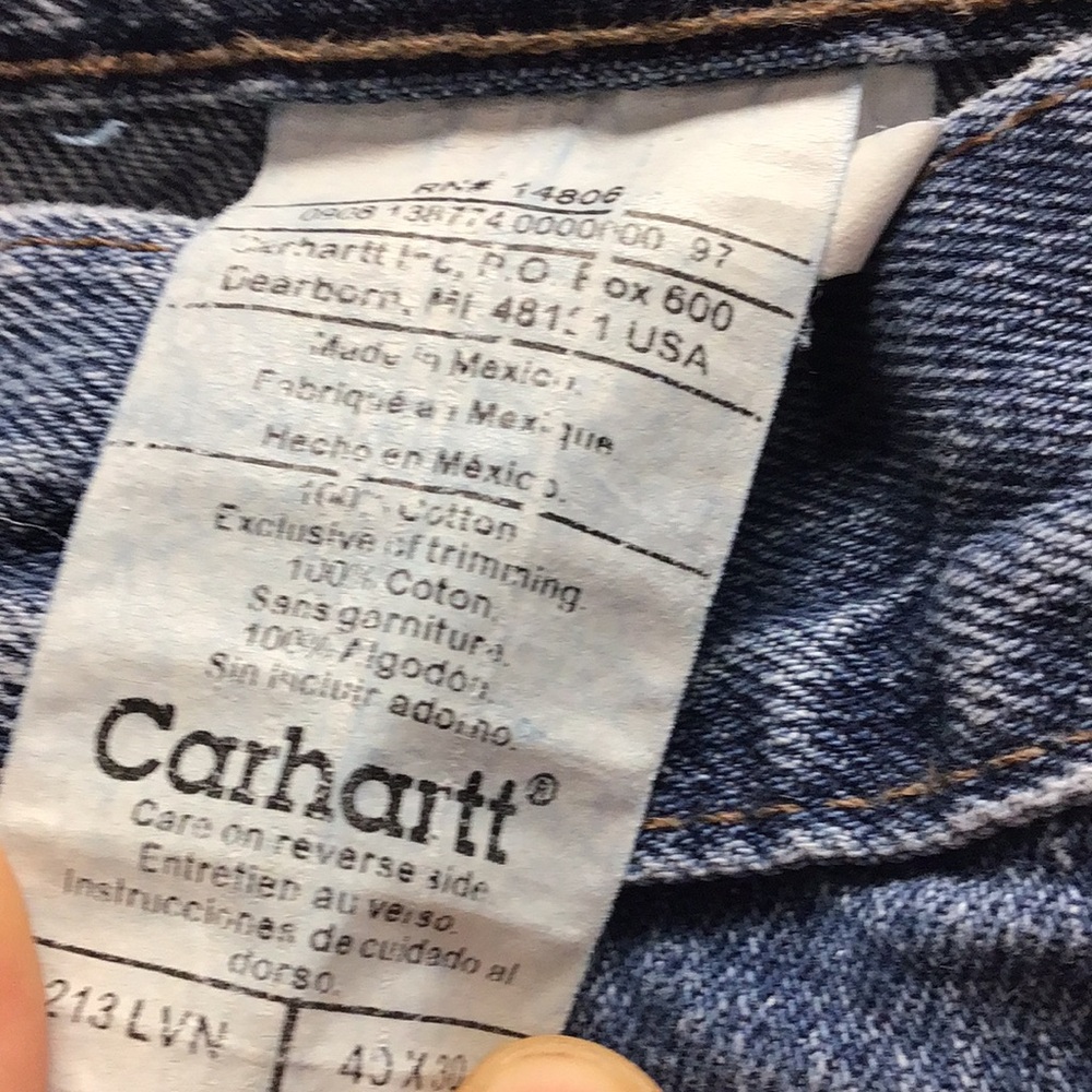 Carhartt Men’s 38x29 Jeans Blue Denim Relaxed Straight Fit B213 LVN - Picture 3 of 8